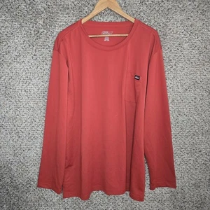 Dickies Shirt Mens XXXL 3XL Orange Crew Neck Work Long Sleeve Casual Logo - Picture 1 of 7