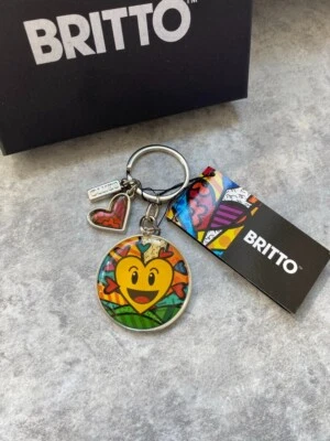 Romero Britto Designer Keychain Pop Art Colorful Heart with Gift Box New - Изображение 1 из 4