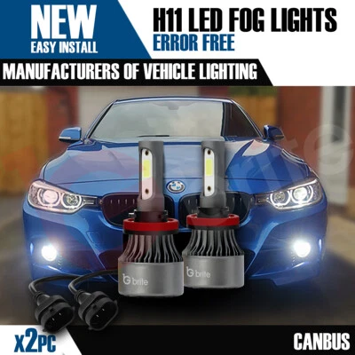 For BMW 3 Series F30 F31 2013+ BRIGHT LED Fog Light Bulbs XENON 6000K WHITE SN30 - Image 1 of 4