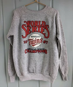Vintage Minnesota Twins World Series 1987 Mens XL Sweatshirt USA MLB 80s Crew - Picture 1 of 7