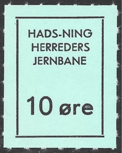 Denmark HHJ Private Parcel Post Railway Hads-Ning Herreders Jernbane VF-NH - Bild 1 von 2