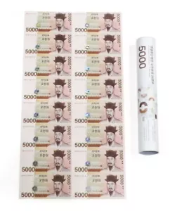 Korea South 2007 P-55 5000 Won Uncut Sheet of 16 Pcs (Publishe in 2021) - Picture 1 of 6