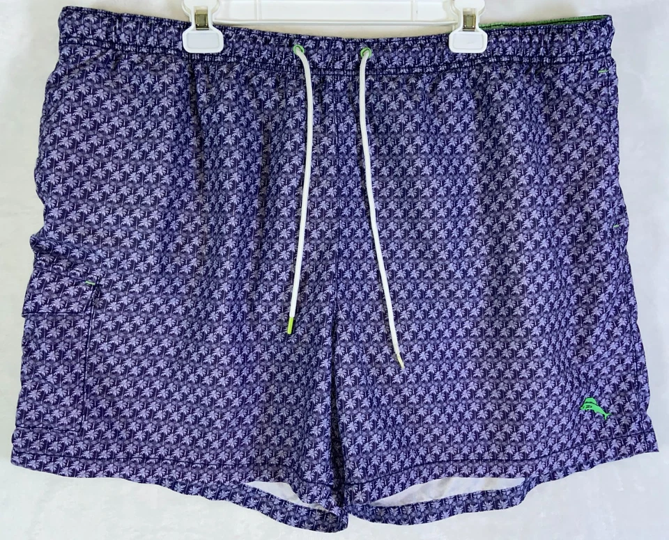 Tommy Bahama Cargo Bañador Pantalones Cortos Adulto XXL Azul Floral AOP Forrado Usado en Excelente Condición *leer Foto 1 de 4
