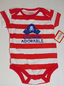 Pirate Infant Baby 0 3 6 9 Months  One Piece Boy CAPTAIN ADORABLE  - Picture 1 of 6