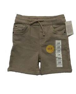 NWT!! Cat & Jack Toddler Boys Size 18 Mo Shorts Super Stretch Drawstring Khaki - Picture 1 of 4