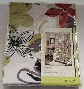 NIP 70"x72" Regis M. Style Floral Multicolor Graphic Fabric Shower Curtain