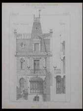 BOIS COLOMBES, HOTEL - 1895 - 2 PLANCHES ARCHITECTURE- LESEINE,22 AVENUE EUGENIE