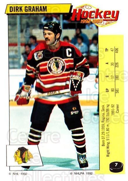 1992-93 Panini Stickers #7 Dirk Graham - Image 1 of 1