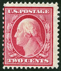 US Sc 332 Carmine 2¢ DLWmk 1908 perf.12 Never Hinged Original Gum Fresh - Picture 1 of 1