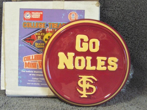 Florida State University; "Go Noles"; 5.25"; Ceramic Plaque; Set of 2; New Cover