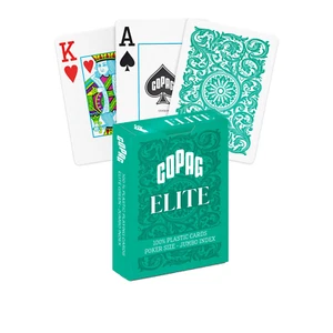 Copag 1546 Elite 100% Plastic Playing Cards Jumbo Index Poker Size Green 043-5 - Picture 1 of 7