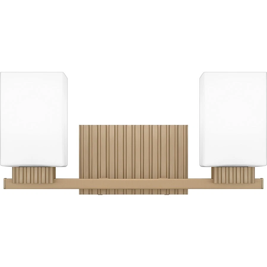 Luz de baño Quoizel Joyner 2 luces, bronce dorado/ópalo grabado - JOY8616BGD Foto 1 de 1