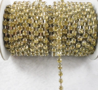 ss16 Color Cristal 4mm Estrás Plata Garra Cadena Adornos Moda Apliques Foto 1 de 3