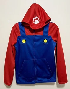 Super Mario Kids Hoodie Size 12 Jacket Zip Boys Girls Fleece Lined Used - Picture 1 of 8