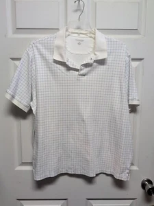 Roundtree & Yorke Shirt Size 2XL White Blue Check Stretchy - Picture 1 of 6