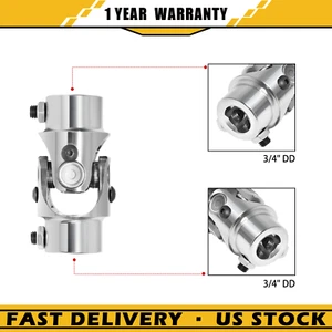 Chrome 3/4" DD X 3/4" DD U Joint Single Universal Steering Shaft 83MM - Picture 1 of 8