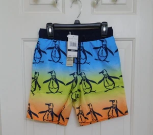 NWT Boys Penguin Colorful Print Swim Shorts sz 8 - Picture 1 of 1