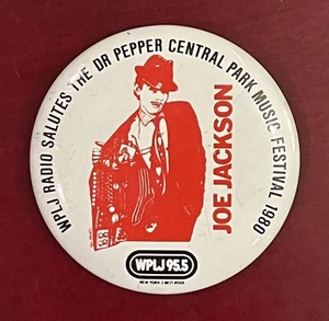 Vintage Joe Jackson PIN Dr. Pepper Central Park Musikfestival WPLJ 95,5 Radio - Bild 1 von 2