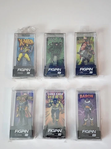 Figpin Marvel Lot Of 6 Luke Cage Thor Dr Strange Hela Baron Zemo Wolverine Cover