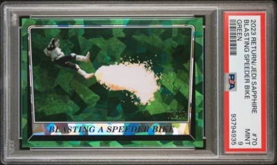 BLASTING SPEEDER BIKE * PSA 9 * 2023 TOPPS SAPPHIRE GREEN /60 STAR WARS JEDI #70 - Image 1 of 2