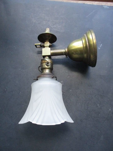 Vintage Brass Wall Sconce Light Fixture With shade Cover