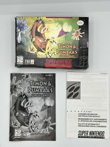 Timon & Pumbaaa's Jungle Games SNES Almost Complete Box CIB No Tray Disney
