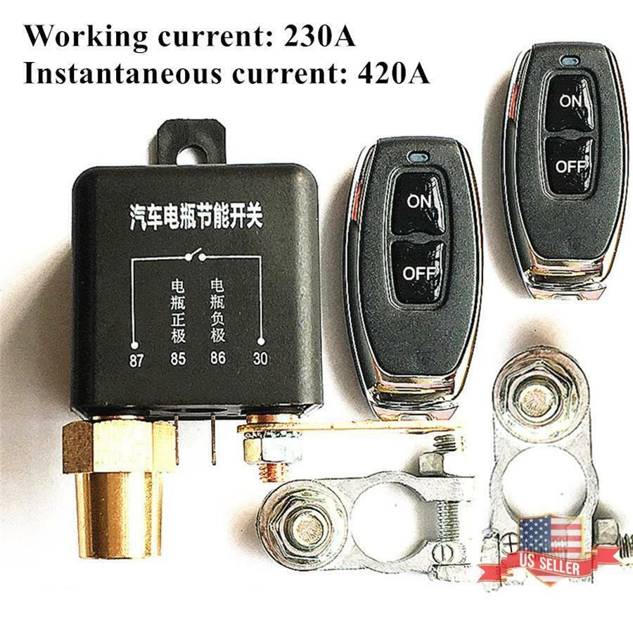 Kit de interruptores maestros aislador remoto inalámbrico de desconexión de batería de automóvil de 12 V Foto 1 de 4
