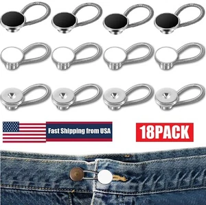 18× Metal Collar Neck Waist Extender Expander Buttons for Men Dress Shirt Pant - Picture 1 of 13