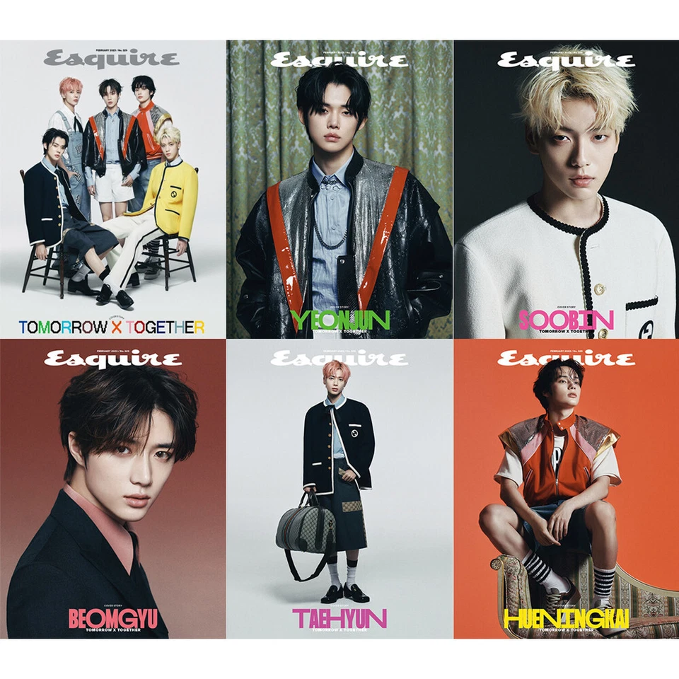 ESQUIRE Korea Magazine 2023 Febr TXT,YEONJUN,SOOBIN,BEOMGYU,TAEHYUN,HUENINGKAI - Image 1 of 1