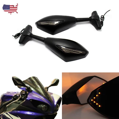For Ducati 1098 1098R 1098S 1198 LED Turn Signal Blinker Rearview Side Mirrors - Image 1 of 4