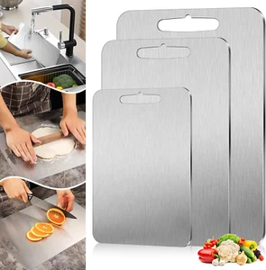 3 Pcs Titanium Cutting Board - Double-Sided, Food Grade, 100% Pure - Picture 1 of 12