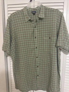Patagonia Flannel Shirt Fjord Organic Cotton Button-up Mens XXLarge Plaid EUC - Picture 1 of 9