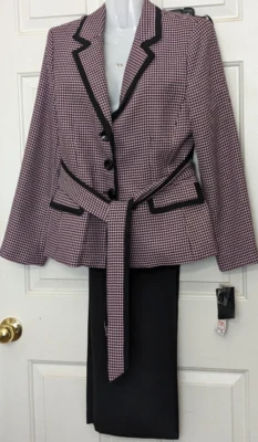 Traje Pantalón Kasper Tres Botones Frontales Cinturón Manga Larga 2 Piezas Talla 12P Nuevo con Etiquetas Foto 1 de 4