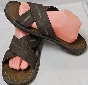 Vionic Adam Slide Sandalen schokobraun Herren Größe 12 Sommer Strand Schuhe GUC - Bild 1 von 14