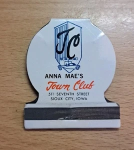 Anna Maes Town Club Matchbook 1970s Sioux City IA Vintage - Picture 1 of 4