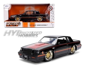 JADA 1:24 1987 BUICK GRAND NATIONAL  BLACK WITH RED HOOD AND STRIPES 36586 - Picture 1 of 8