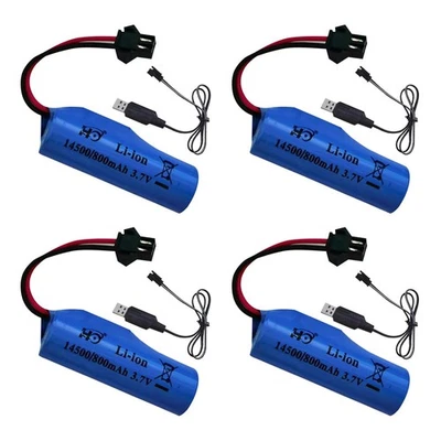 ZREE 4x 3,7V 800mAh Li-Ion SM-2P Akku+USB RC Auto,Boot,Bagger,Deerc,HyperGo,Haiboxing