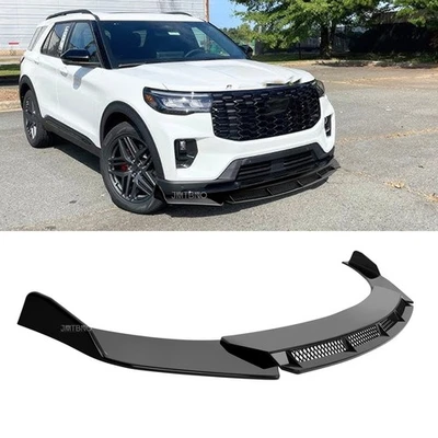 Car Front Bumper Lip Splitter Spoiler Body Kit Gloss Black For Ford Explorer ST  - Image 1 of 4