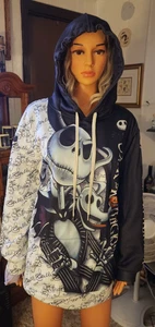 jack Skellington nightmare before Christmas hoodie fleece lined size large - Picture 1 of 8