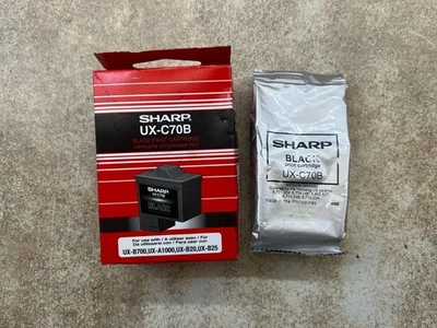 LOT OF 2 GENUINE SHARP UX-C70B BLACK INK CARTRIDGE - Image 1 of 4