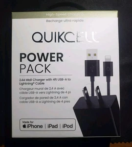 Power Pack 2.4A Wall Charger with 4Ft USB-A to  8-Pin Cable For iPhone IPad - Picture 1 of 2