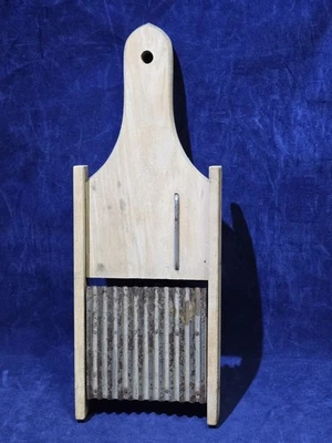 Vintage Primitive Cabbage / Vegetable Cutter Wood / Metal Serrated blade - Image 1 of 4