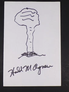 Harold Agnew SIGNED sketch of atomic explosion. Mint condition with COA - Picture 1 of 1
