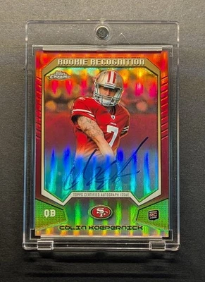 COLIN KAEPERNICK Rookie Auto 2011 Topps Chrome Rookie Recognition Refractor RC - Image 1 of 4