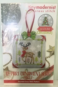 Tiny Modernist Counted Cross Stich Pattern - Woodland Christmas Ornament Part 2 - Picture 1 of 2