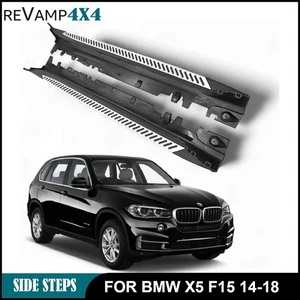 BLACK RUNNING BOARD SIDE STEPS FOOT RAILS OEM STYLE FOR BMW X5 F15 14-18 - Picture 1 of 11