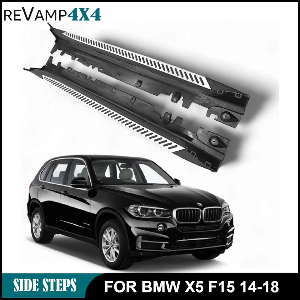 BLACK RUNNING BOARD SIDE STEPS FOOT RAILS OEM STYLE FOR BMW X5 F15 14-18 - Image 1 of 4
