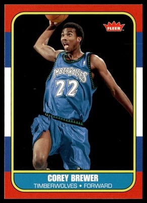 2007-08 Fleer 86-87 Retro Rookies Corey Brewer Minnesota Timberwolves #86R-135 Foto 1 de 2