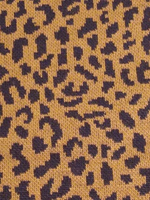 SWEATER KNIT FABRIC animal print leopard cheetah black gold 6 yards 66 wide vint - Image 1 of 4