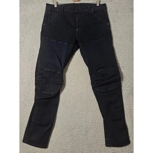 Pantalones de mezclilla para hombre G-Star 34x32 5620 3D ajustados azul oscuro lavado motociclista botón mosca - Imagen 1 de 8